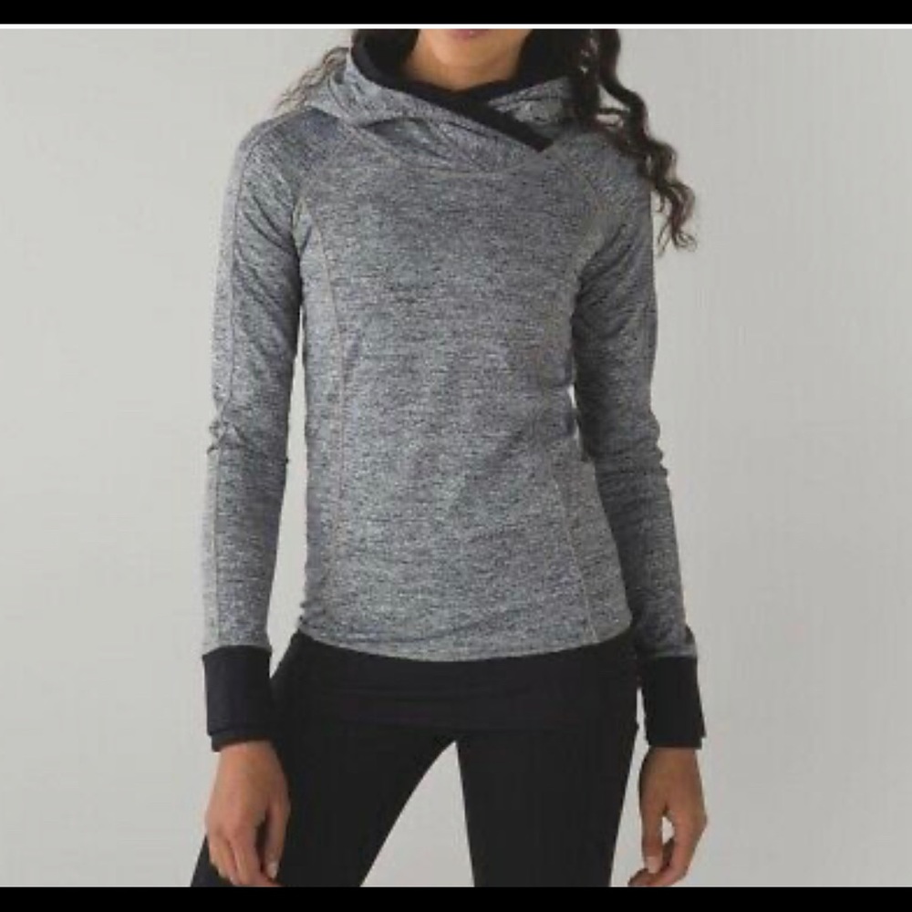 LULULEMON Think Fast Hoodie Space Dye Black